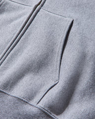 Men's Made in USA Reverse Weave Zipped Hoodie Oxford Gray