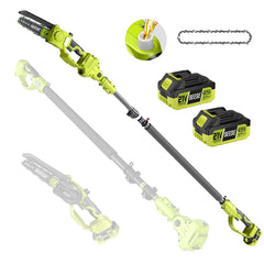 2-in-1 8" Brushless Mini Chainsaw & Pole Saw, Cordless Tree Pruner with Extension Pole
