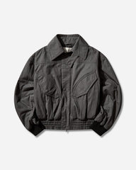 Men's Overdyed Cotton Bomber Jacket Dark Grey