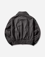Men's Overdyed Cotton Bomber Jacket Dark Grey