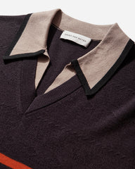 Men's Merino Wool Polo Shirt Dark Purple