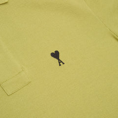 AMI Contrasted AMI De Coeur Polo Shirt (Matcha)