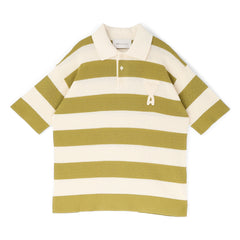 AMI Short Sleeves Polo With AMI De Coeur Patch (Blanc creme/Matcha)