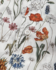 Men's Floral Longsleeve Shirt White / Red / Purple / Blue