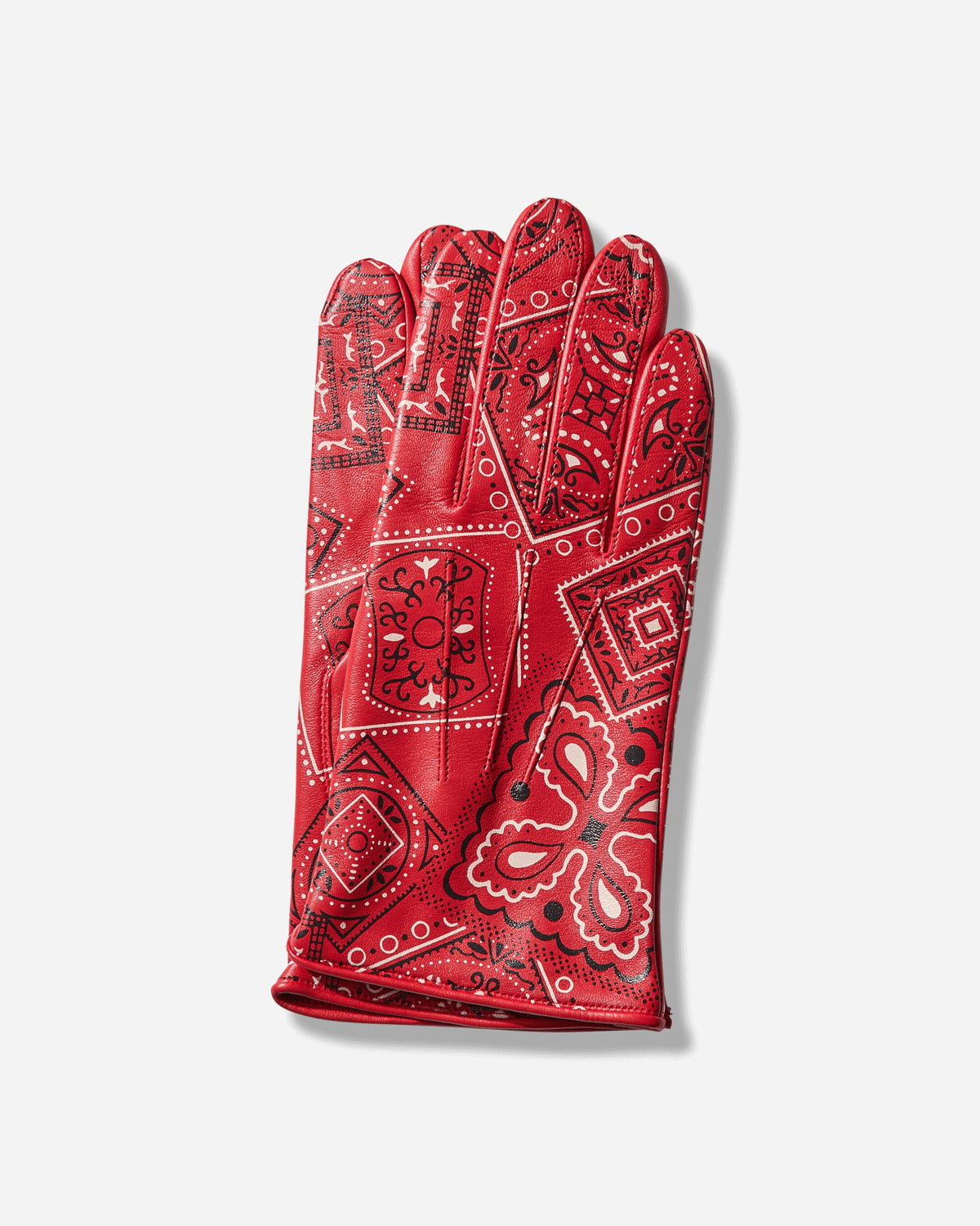 Leather Cookie Bandana Gloves Red