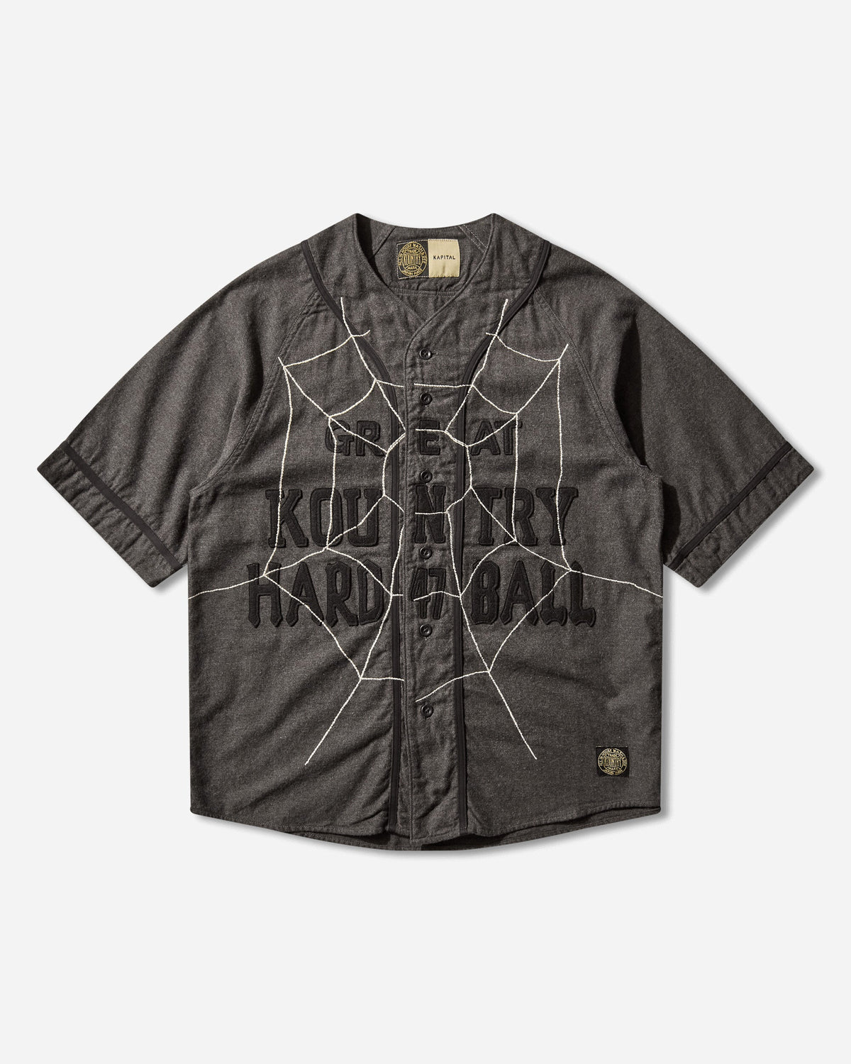 Men's Cotton Wool Great Kountry Baseball Shirt Dark Gray