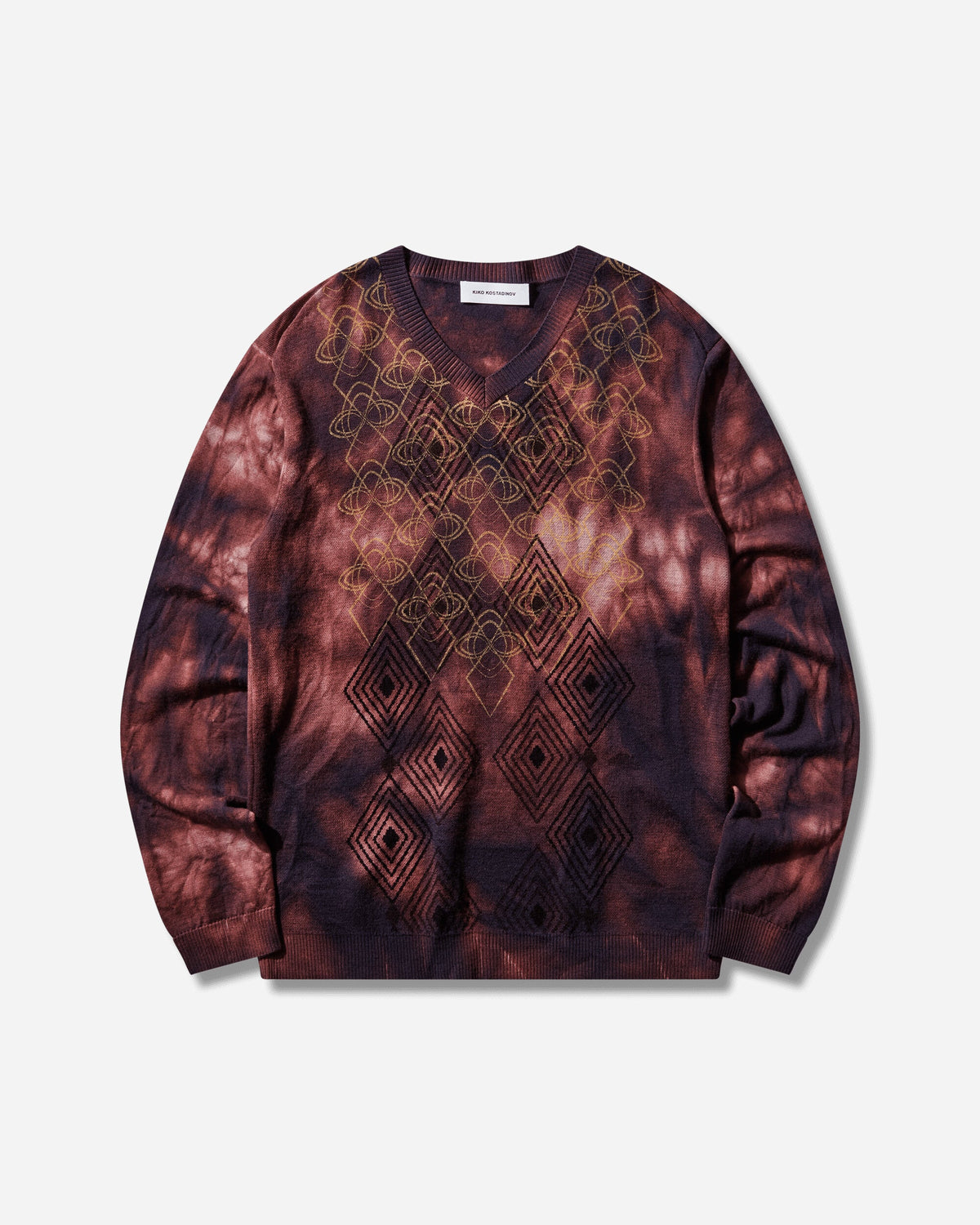 Men's Hatha V-Neck Knit Sweater Fuchsia