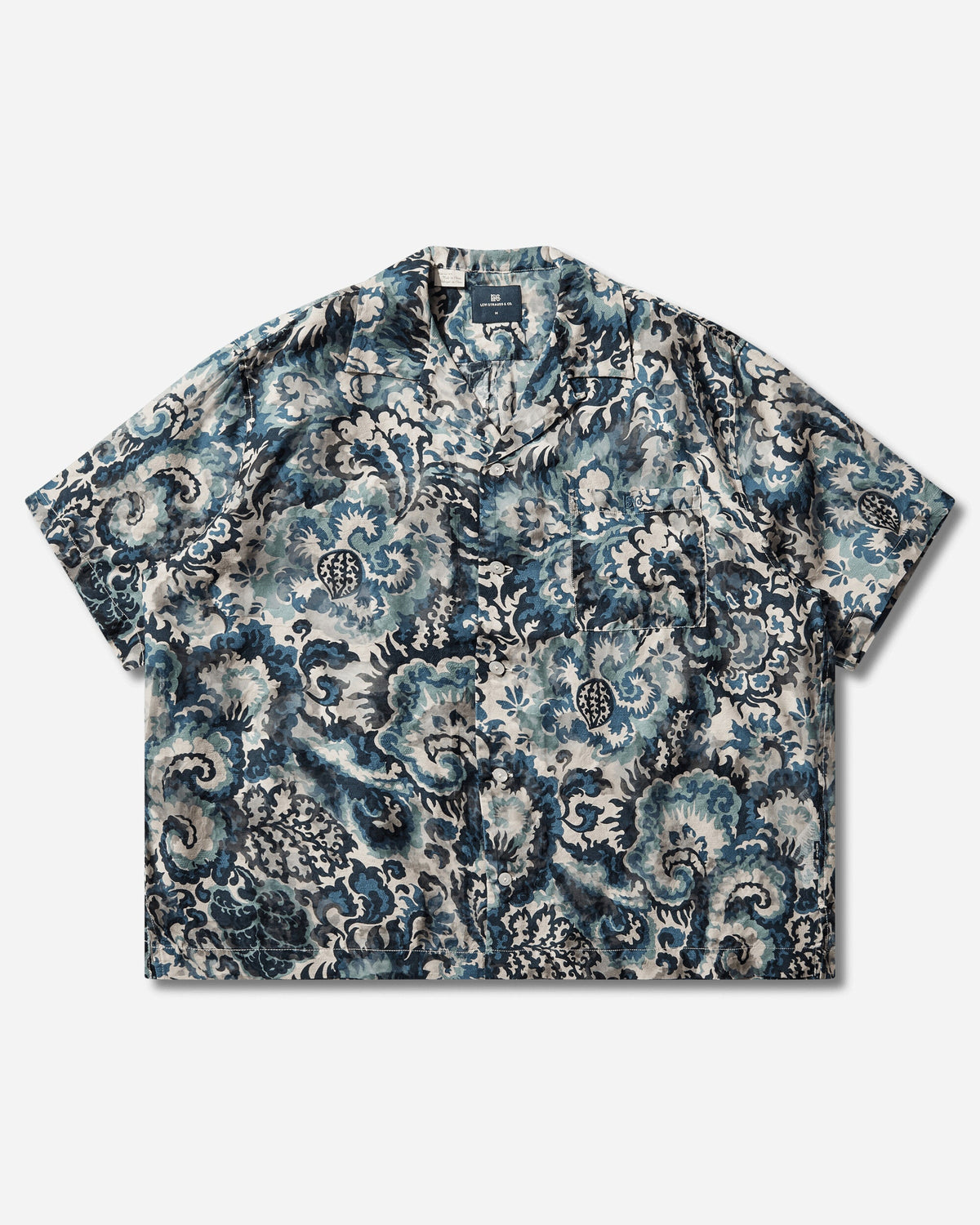 Men's Blue Tab Short Sleeve Camp Shirt Blue