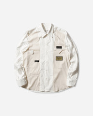 Men's Label Patch Poplin Shirt White