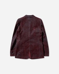 Men's Flocked Denim Suit Jacket Bordeaux