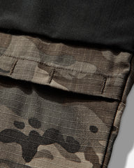Men's Camo Cargo Half Leg Sweatpants Black
