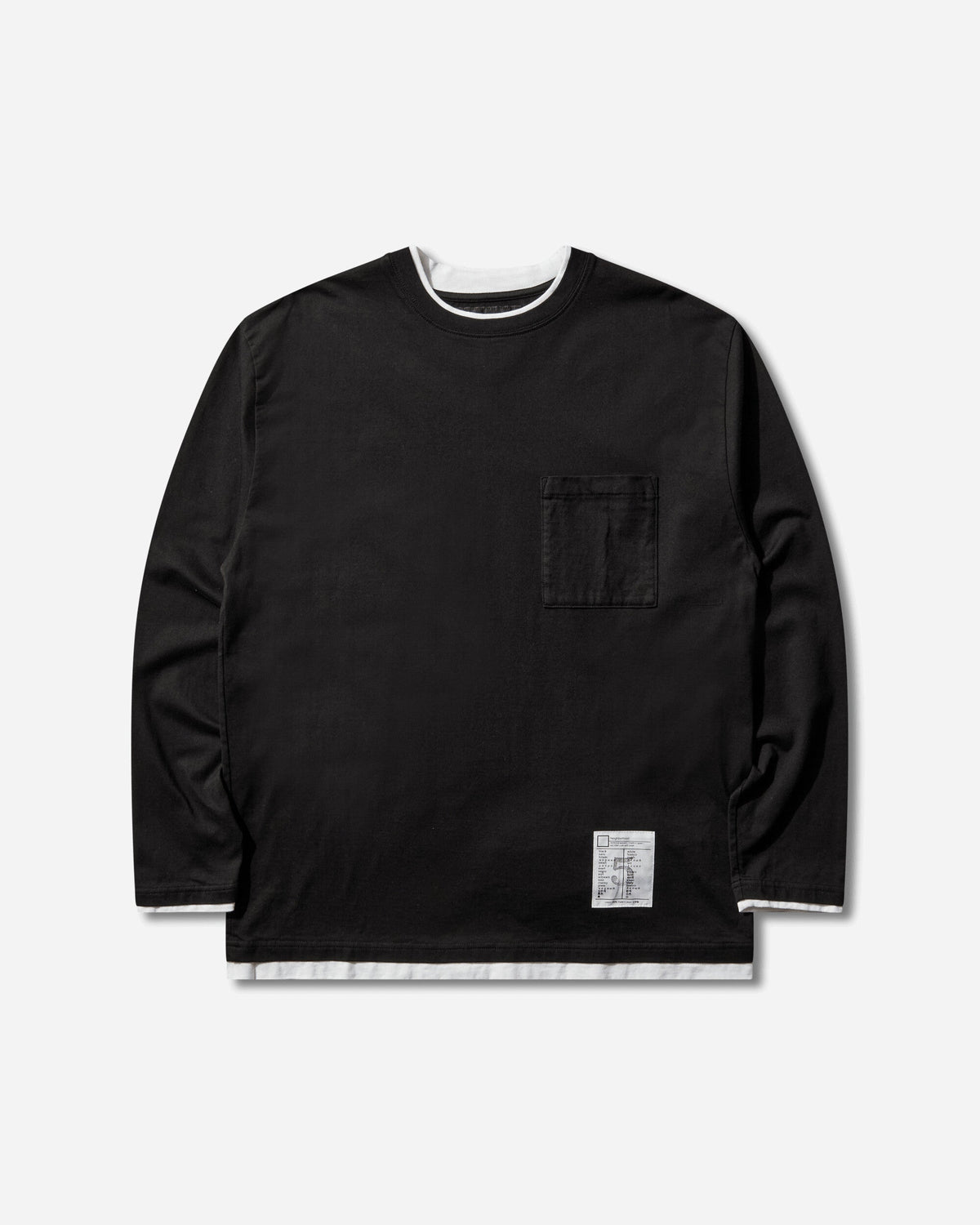 Men's BW Layered Trim Longsleeve T-Shirt Black
