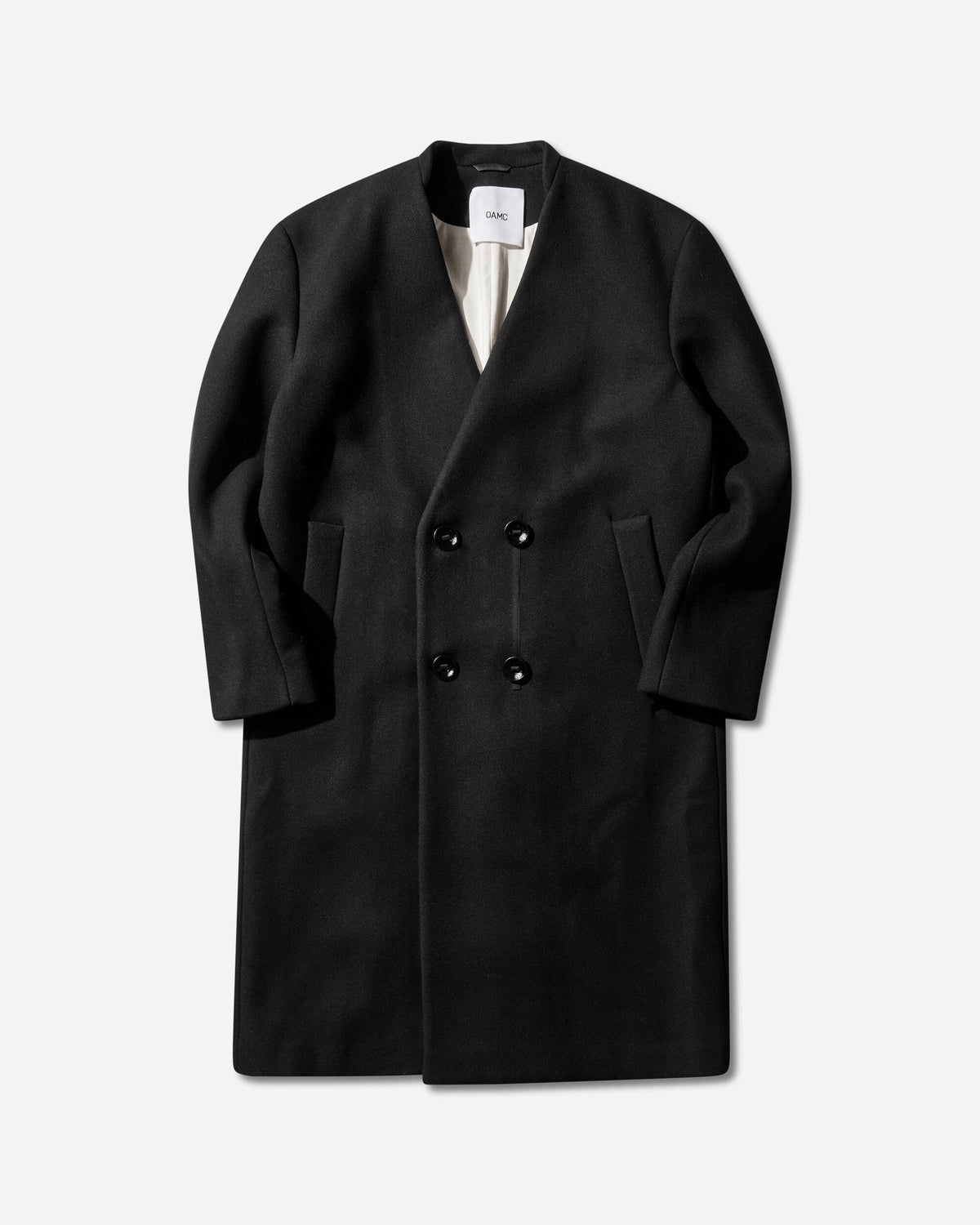 Men's Double Breasted Wool Coat Black