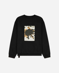 Men's Landart 02 Print Loose Fit Crewneck Sweatshirt Black