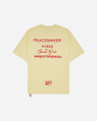 Men's Languages Print Loose Fit T-Shirt Light Yellow