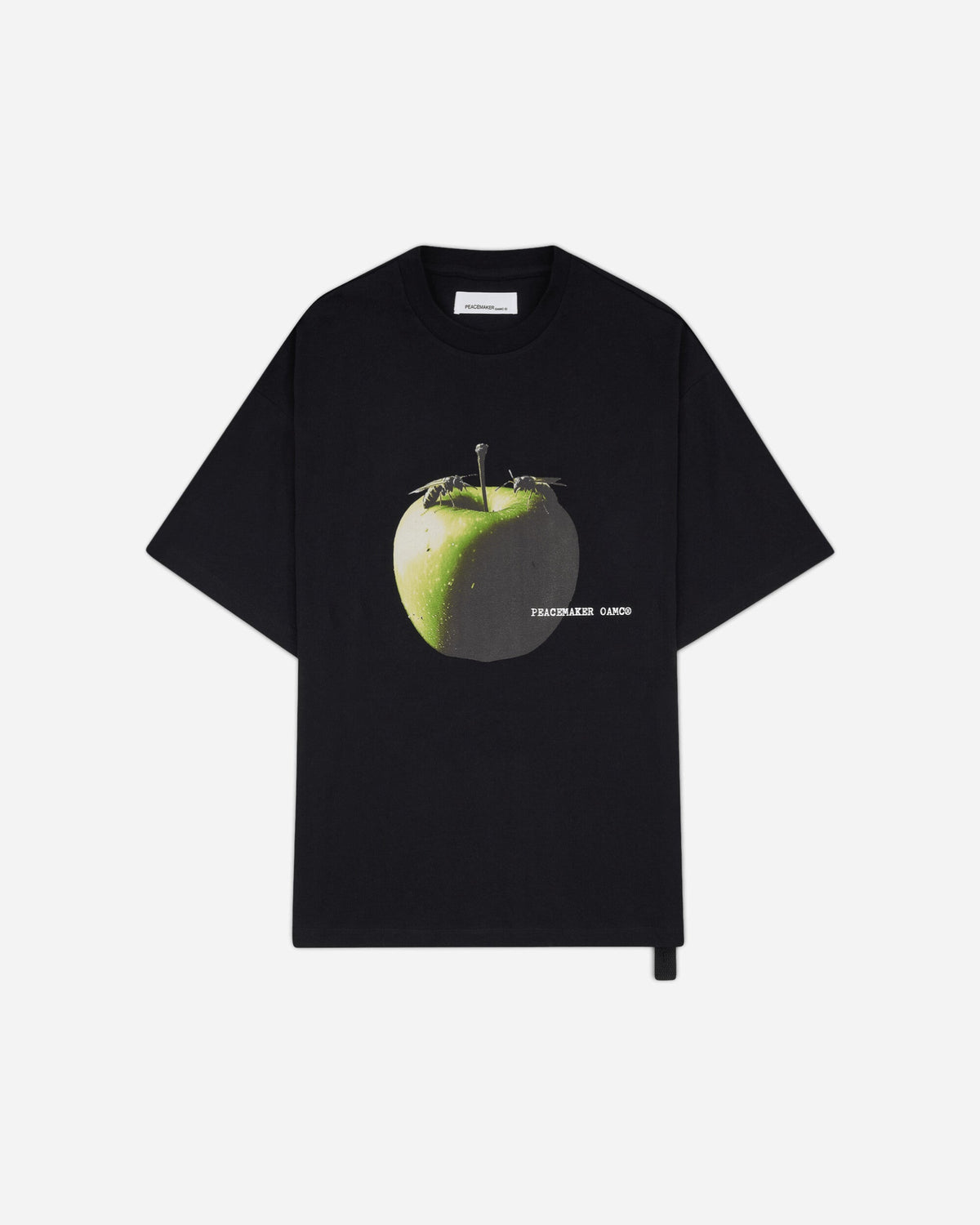 Men's Apple Print Oversized Fit T-Shirt Black