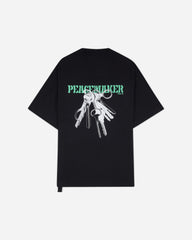 Men's Keys Print Oversized Fit T-Shirt Black