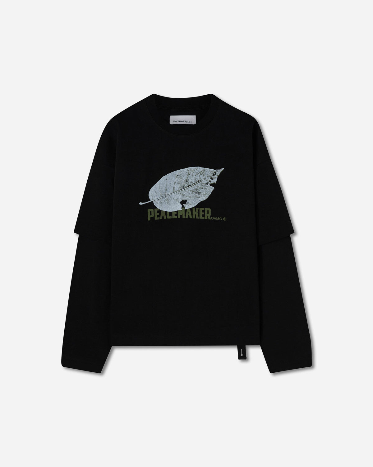 Men's Leaf Double Layer Boxy T-Shirt Black