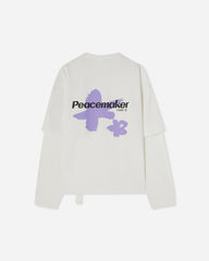 Men's Painted Double Layer Boxy T-Shirt Snow White