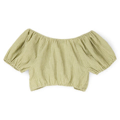 Danielle Guizio Ravello Gingham Top (Green)