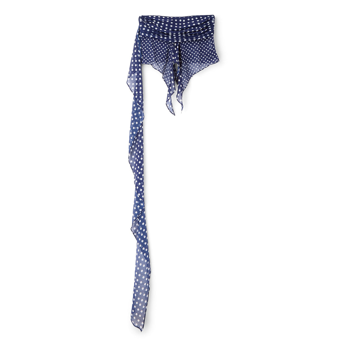 Danielle Guizio Chiffon Wrap Around Top (Navy polka dot)
