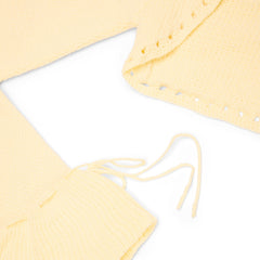 Danielle Guizio Crochet Ruffle Sleeve Bolero (Honey butter)