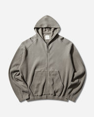 Men's Bee Sun Faded Organic Waffle Zip Up Hoodie Grey