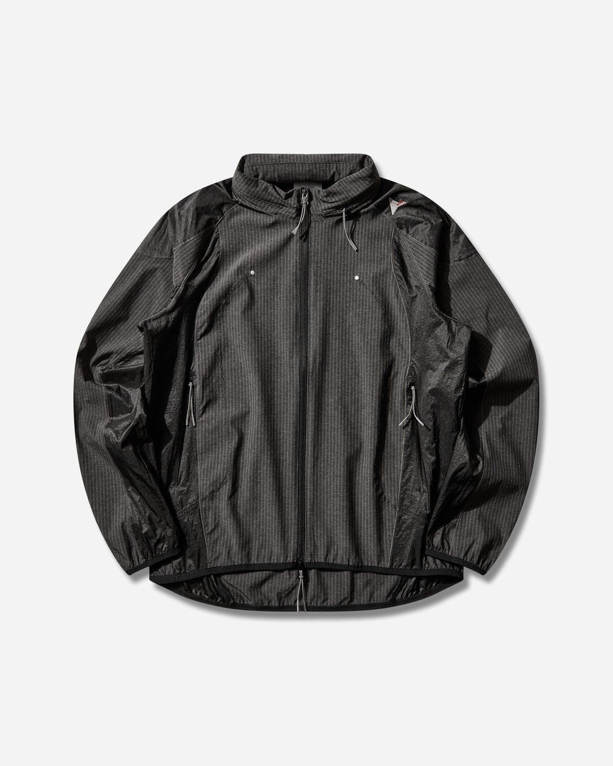 Men's Numb Pinstriped Hooded Wind Jacket Black