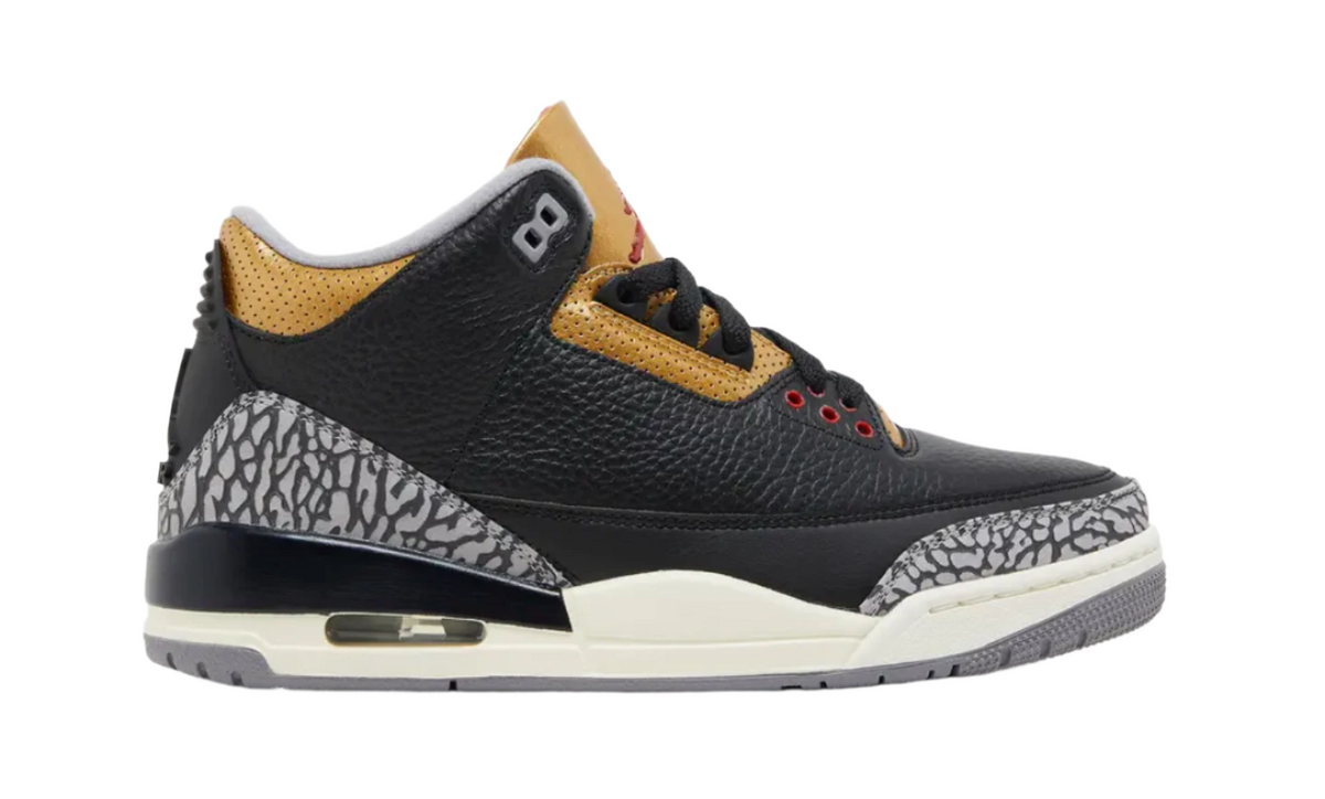 Jordan 3 Retro Black Cement Gold Women's
