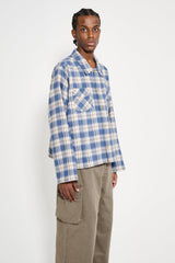 Stockholm Surfboard Club Flannel Overshirt Blue Check