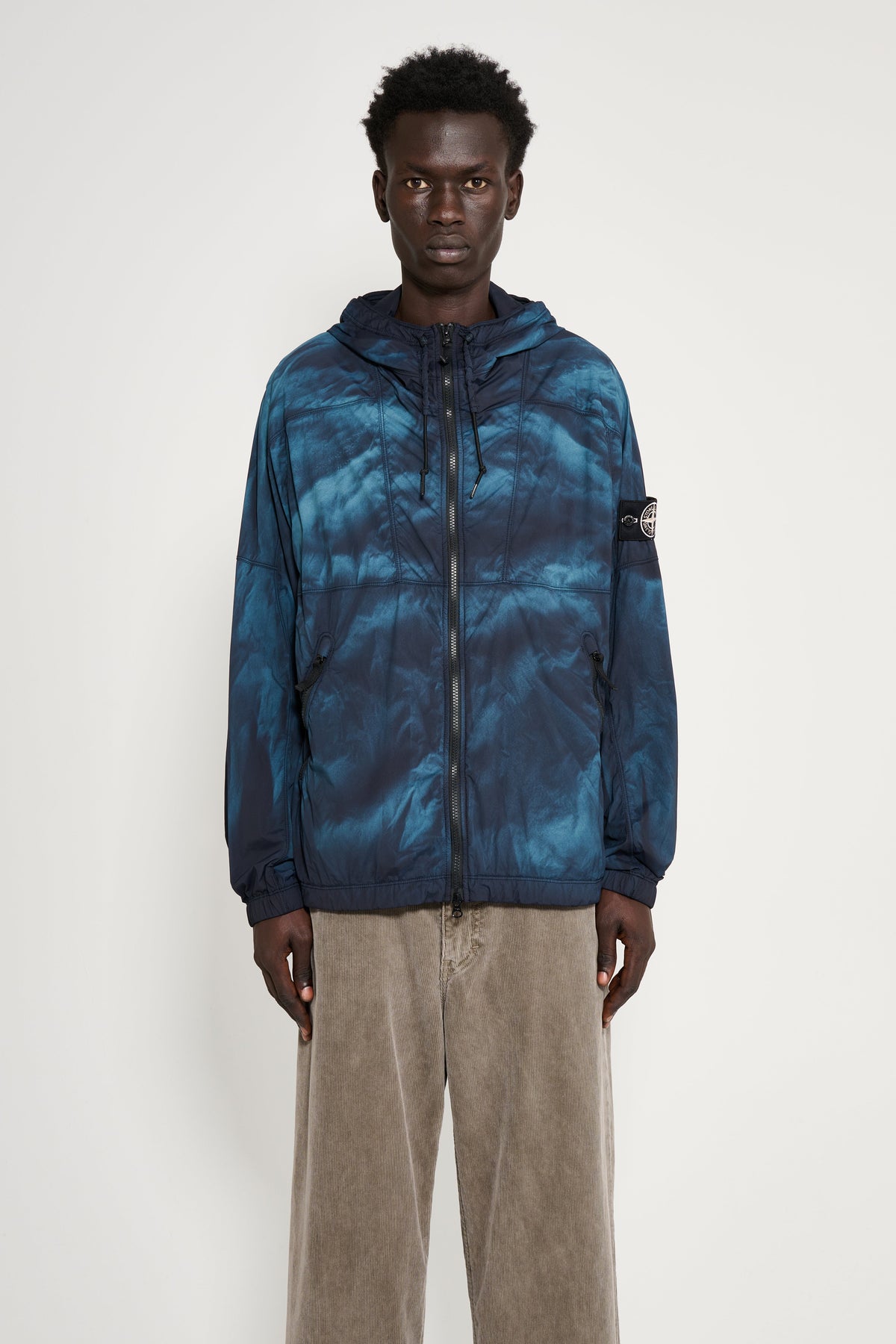 Stone Island Bleached Hooded Jacket Blue / Black