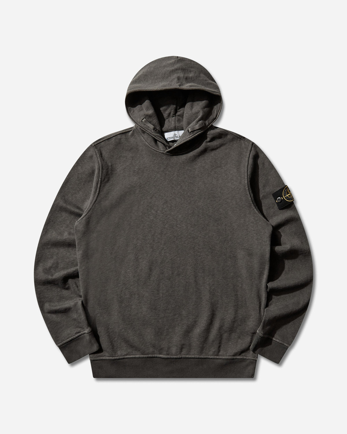 Men's Malfilé Fleece 'OLD' Effect Hoodie Charcoal Grey