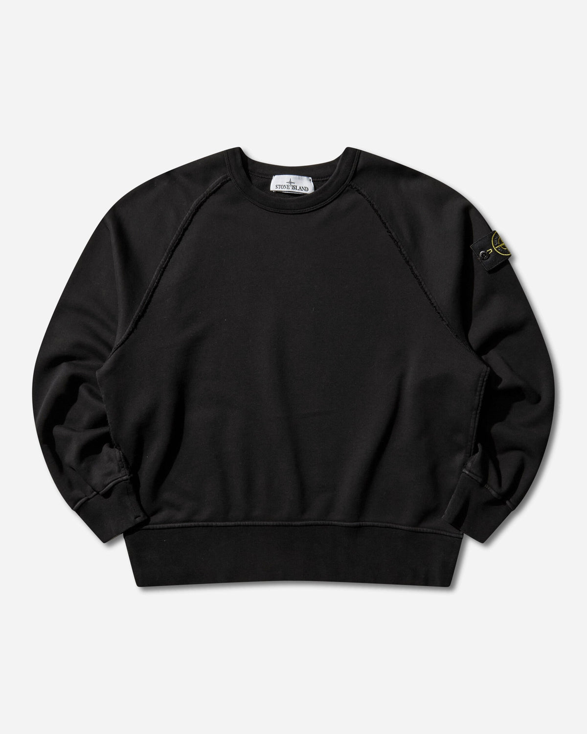 Men's Organic Cotton Fleece Oversized Crewneck Sweatshirt Black
