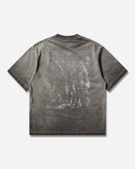 Men's Combed Organic Cotton Jersey Uneven Cold Dying T-Shirt Black