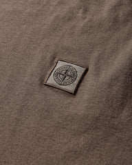 Men's Organic Cotton Jersey 'FISSATO' Effect T-Shirt Shadow Brown
