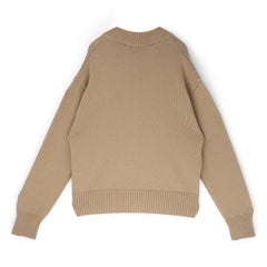 AMI Cardigan With Contrasted AMI De Coeur (Beige taupe/Ecru)