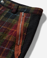 Men's Harris Tweed Wool Zip Pants Bordaux