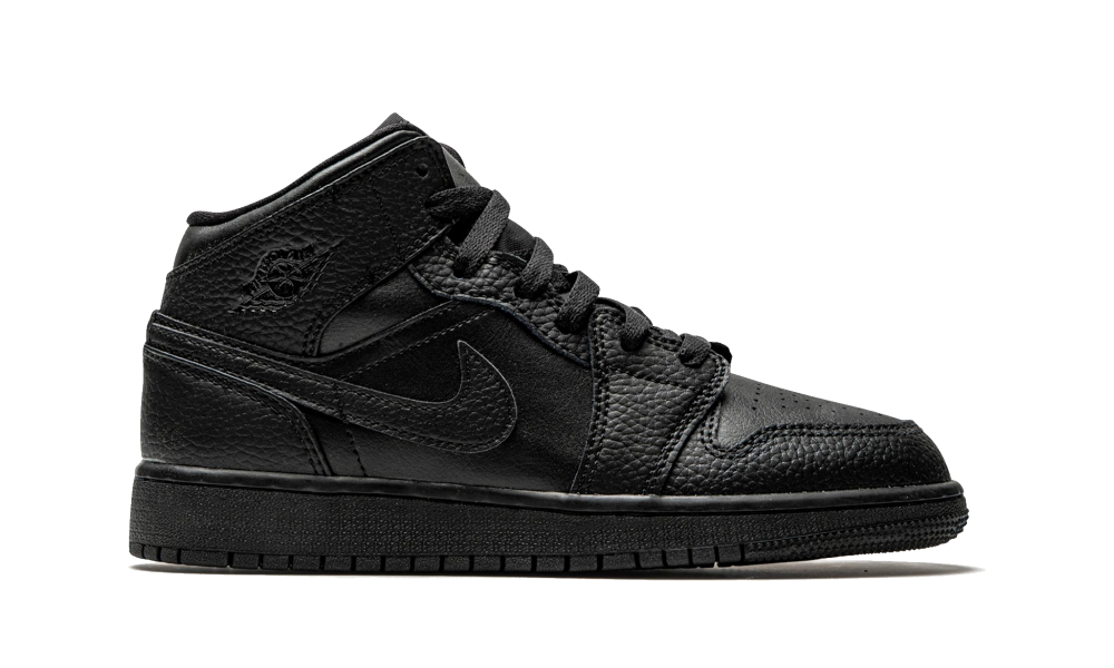 Nike Air Jordan 1 Mid Triple Black (GS) Women's