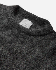 Men's Dropstitch Mohair Knit Crewneck Sweater Anthracite