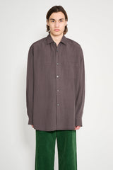 ssstein Rayon / Linen Oversized Down Pat Shirt Charcoal