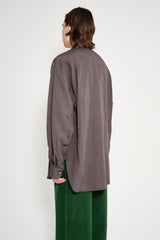 ssstein Rayon / Linen Oversized Down Pat Shirt Charcoal